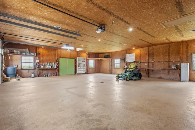 a view of a room with garage