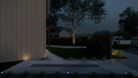 a view of backyard with green space