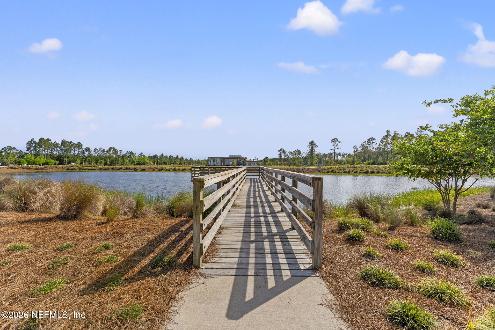 345 Muhly Grass Street Yulee, FL 32097 - Photo 34 of 42 a view of a lake with a city skyline in the background