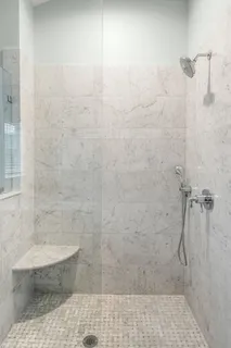 a bathroom with a shower