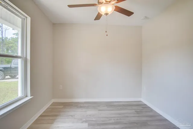 an empty room with a window