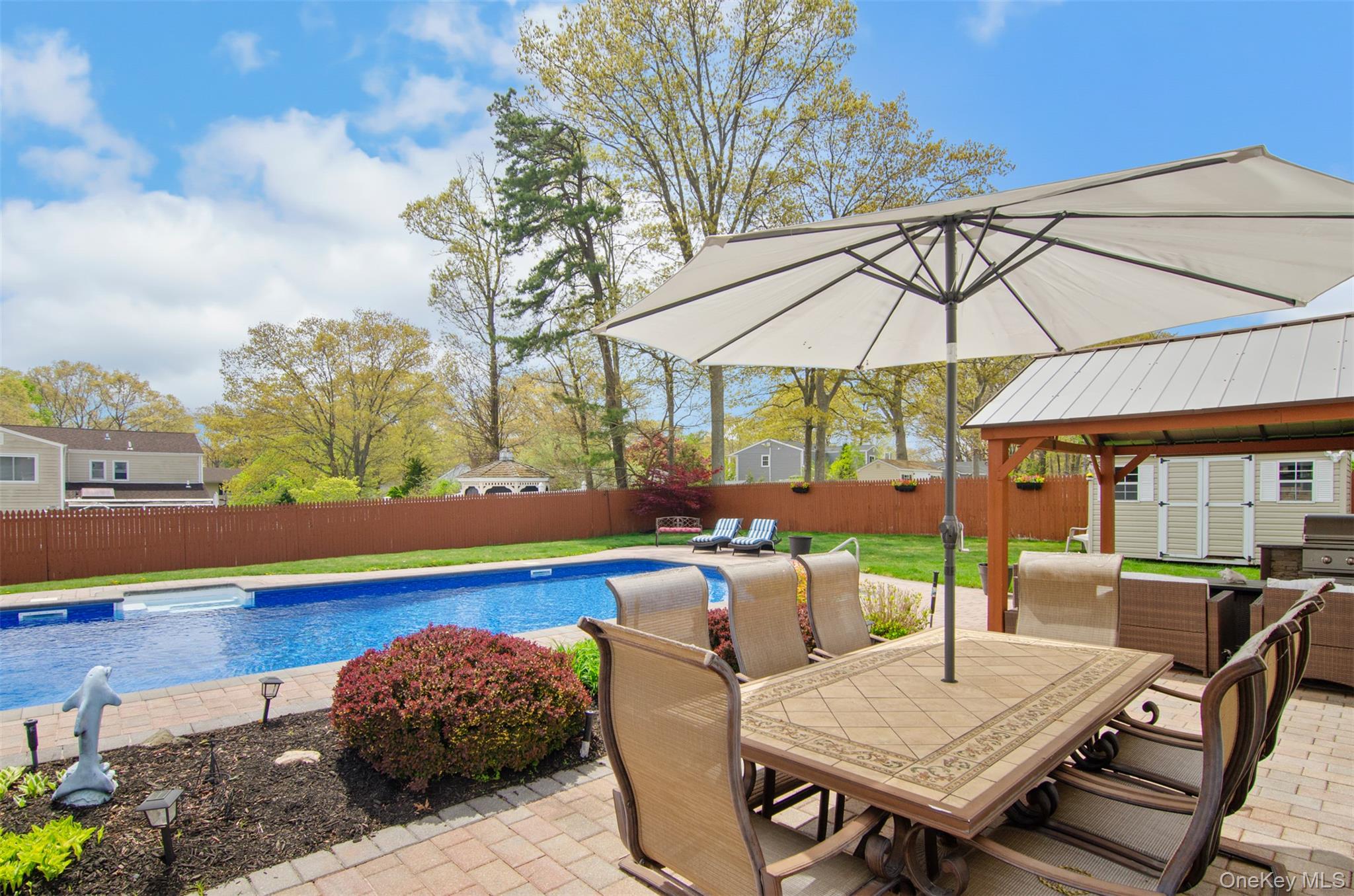 18 Calico Tree Lane Coram, NY 11727 - Photo 29 of 35 a view of a patio with swimming pool