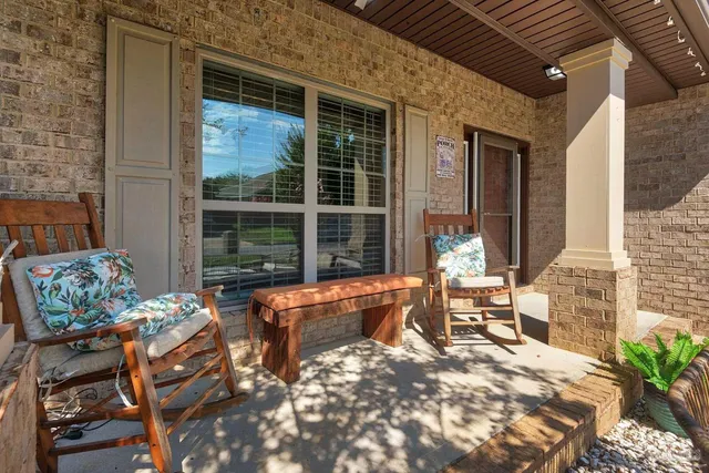 a outdoor living space with furniture