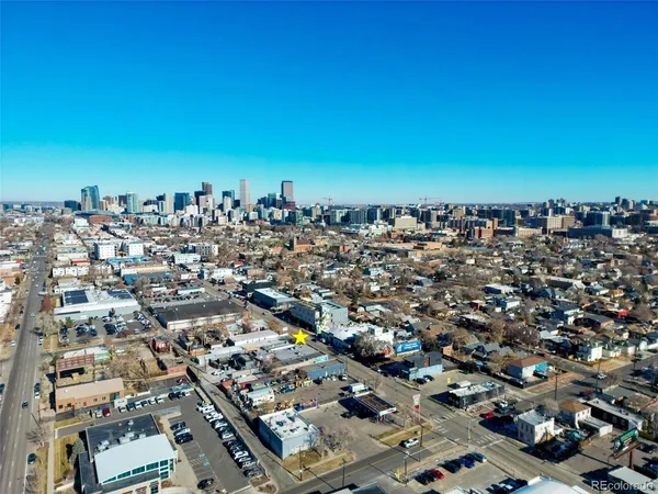 an aerial view of a city