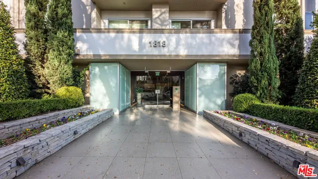 a view of an entrance of the building