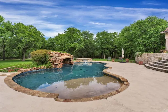 a view of a park with trees and grass