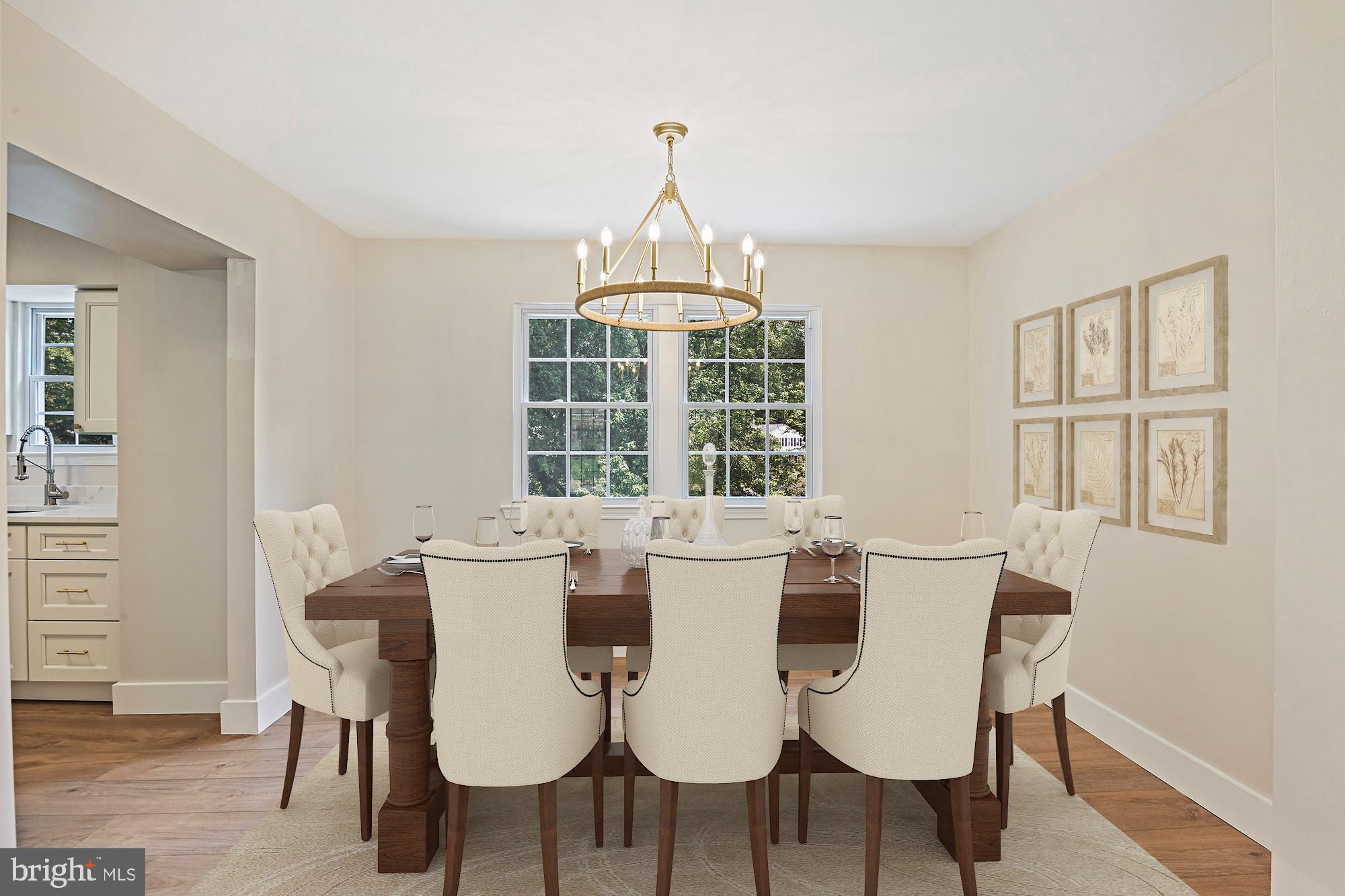 9060 Brook Ford Road Burke, VA 22015 - Photo 7 of 56 a view of a dining room with furniture window and outside view