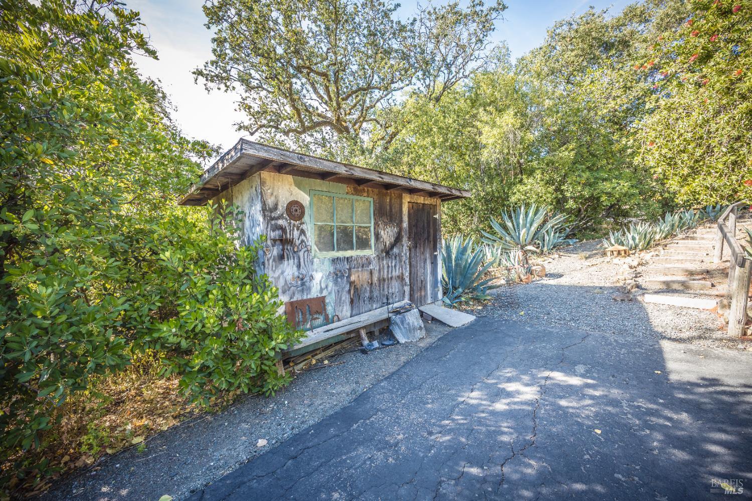 28678 River Road Cloverdale, CA 95425 - Photo 33 of 36 a view of a small yard in front of a house with large trees and plants