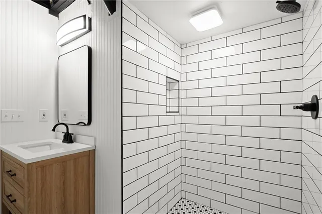 a bathroom with a shower
