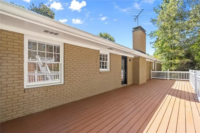 a view of deck and mountain view