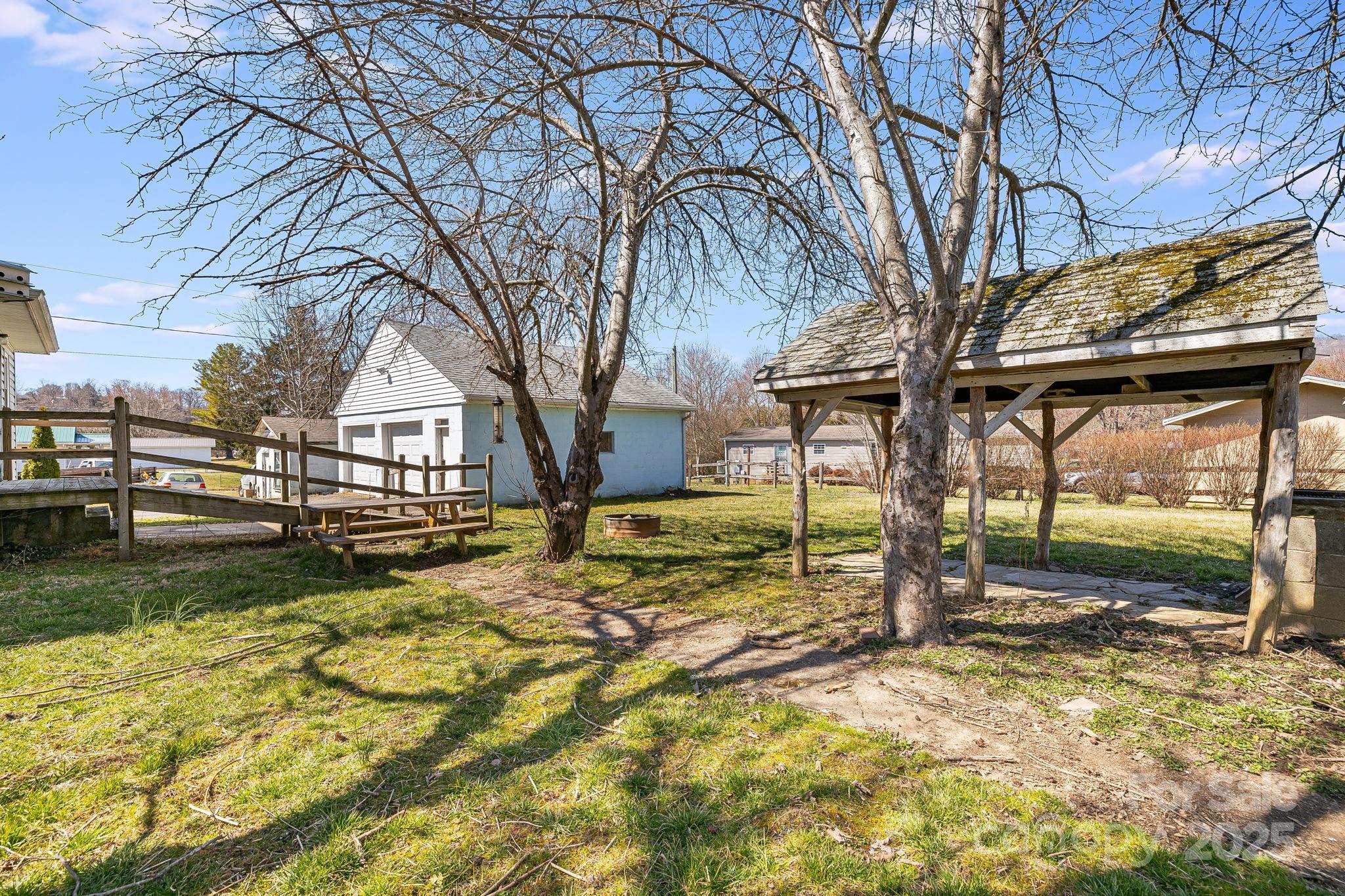 4243 Old Clyde Road Clyde, NC 28721 - Photo 36 of 37 a view of a backyard with white fence