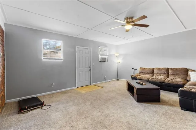 a living room with furniture