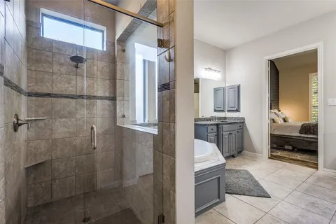 a bathroom with a shower and a sink
