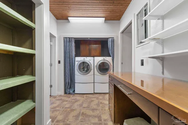 a view of a garden with an outdoor space