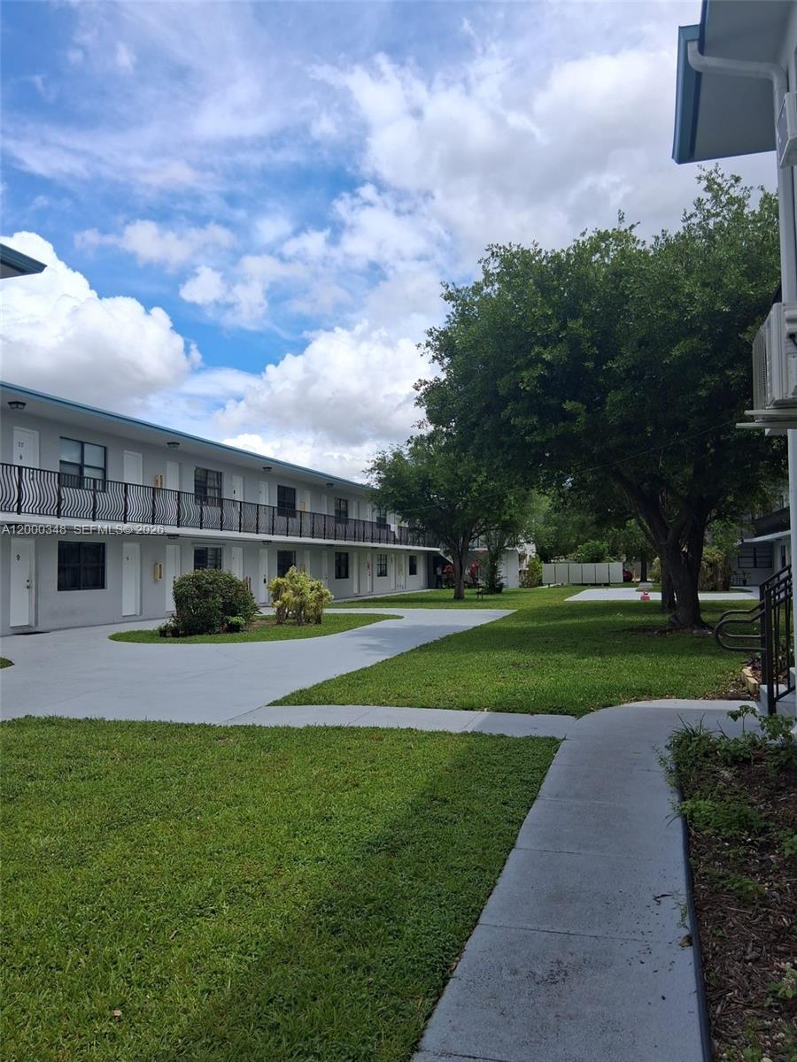 a view of a big room with a big yard and plants