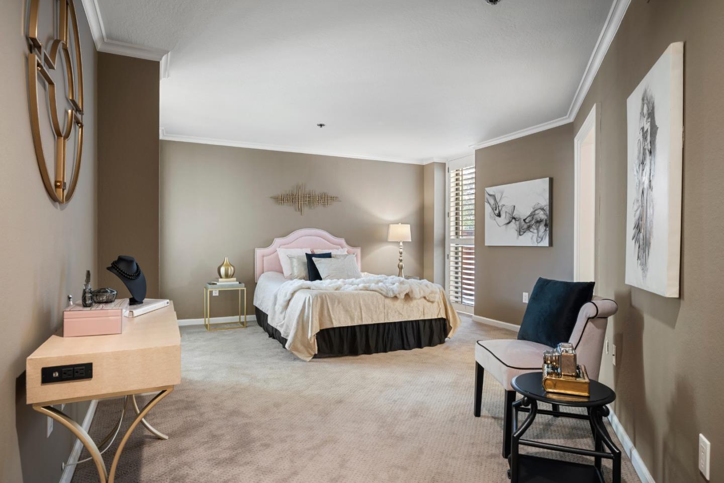 110 Park Road, Unit 103 Burlingame, CA 94010 - Photo 25 of 48 a bedroom with furniture and a window