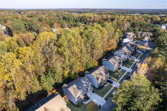 an aerial view of multiple house