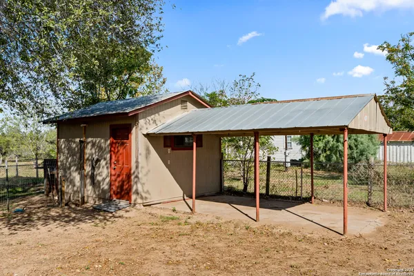 a view of a barn with a sink