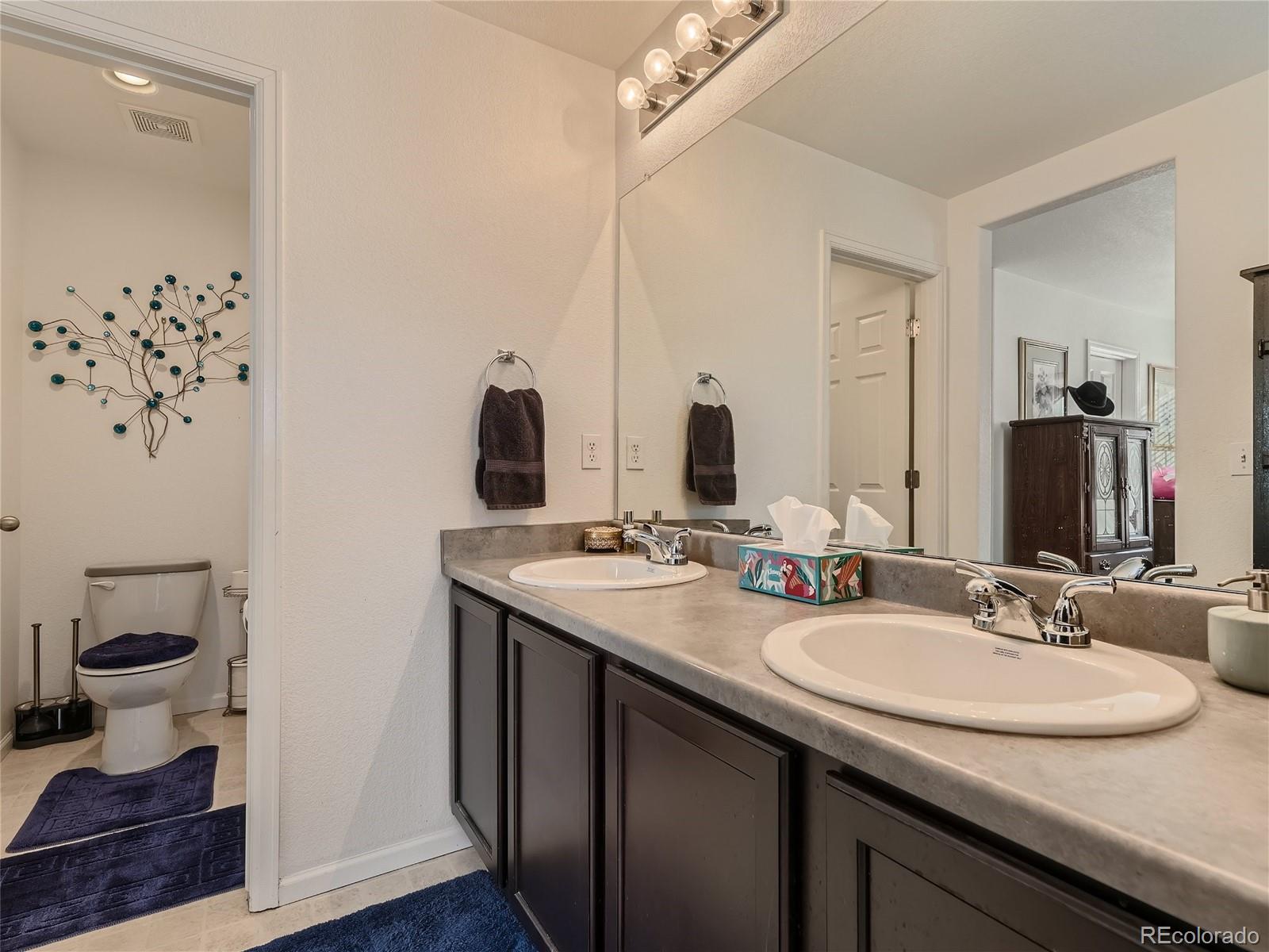 219 South Kellerman Street Aurora, CO 80018 - Photo 18 of 28 a bathroom with a sink and a mirror