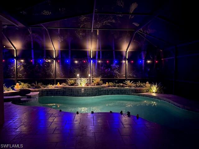 a view of a room with lots of green walls