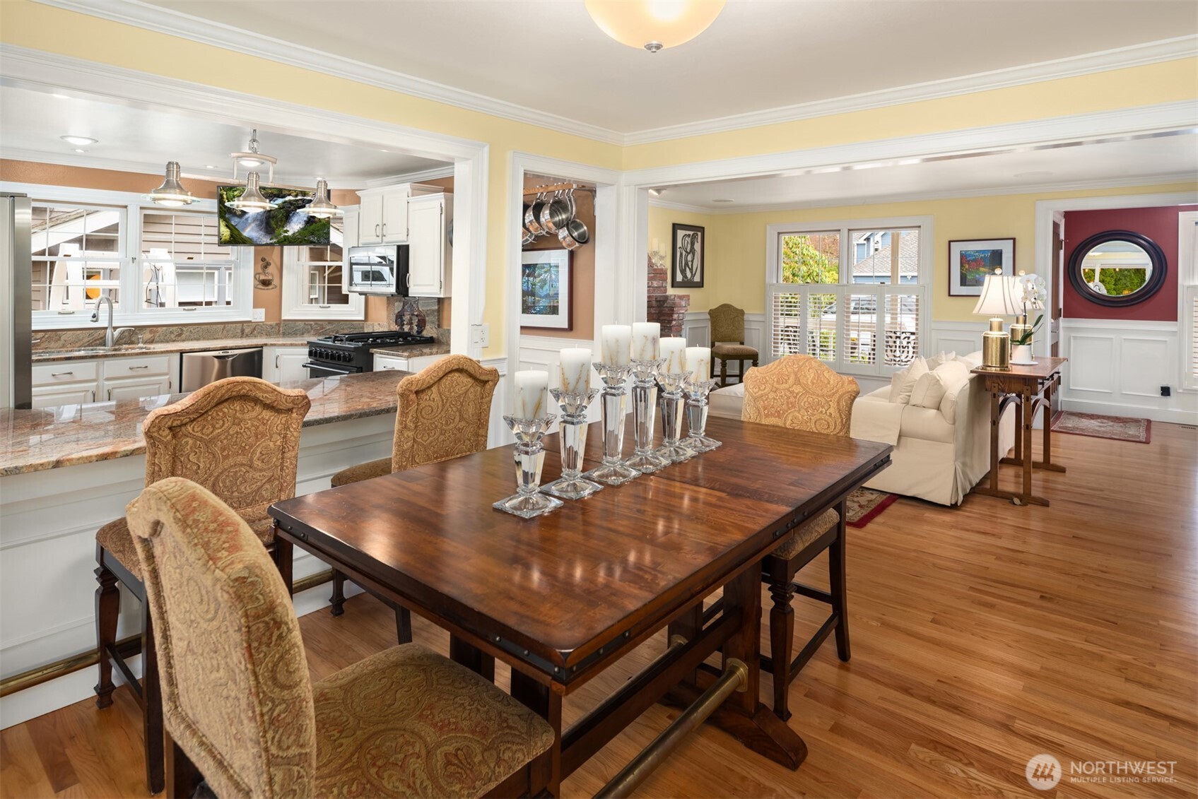 17409 113th Avenue Northeast Bothell, WA 98011 - Photo 13 of 39 a view of a dining room with furniture window and wooden floor
