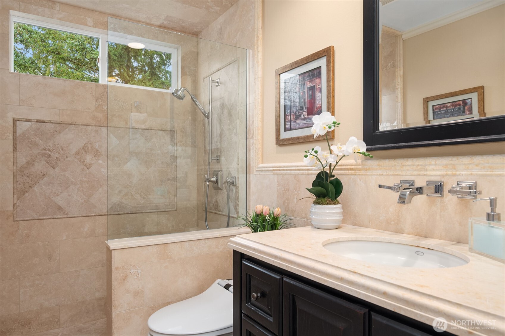 17409 113th Avenue Northeast Bothell, WA 98011 - Photo 20 of 39 a bathroom with a sink and a mirror