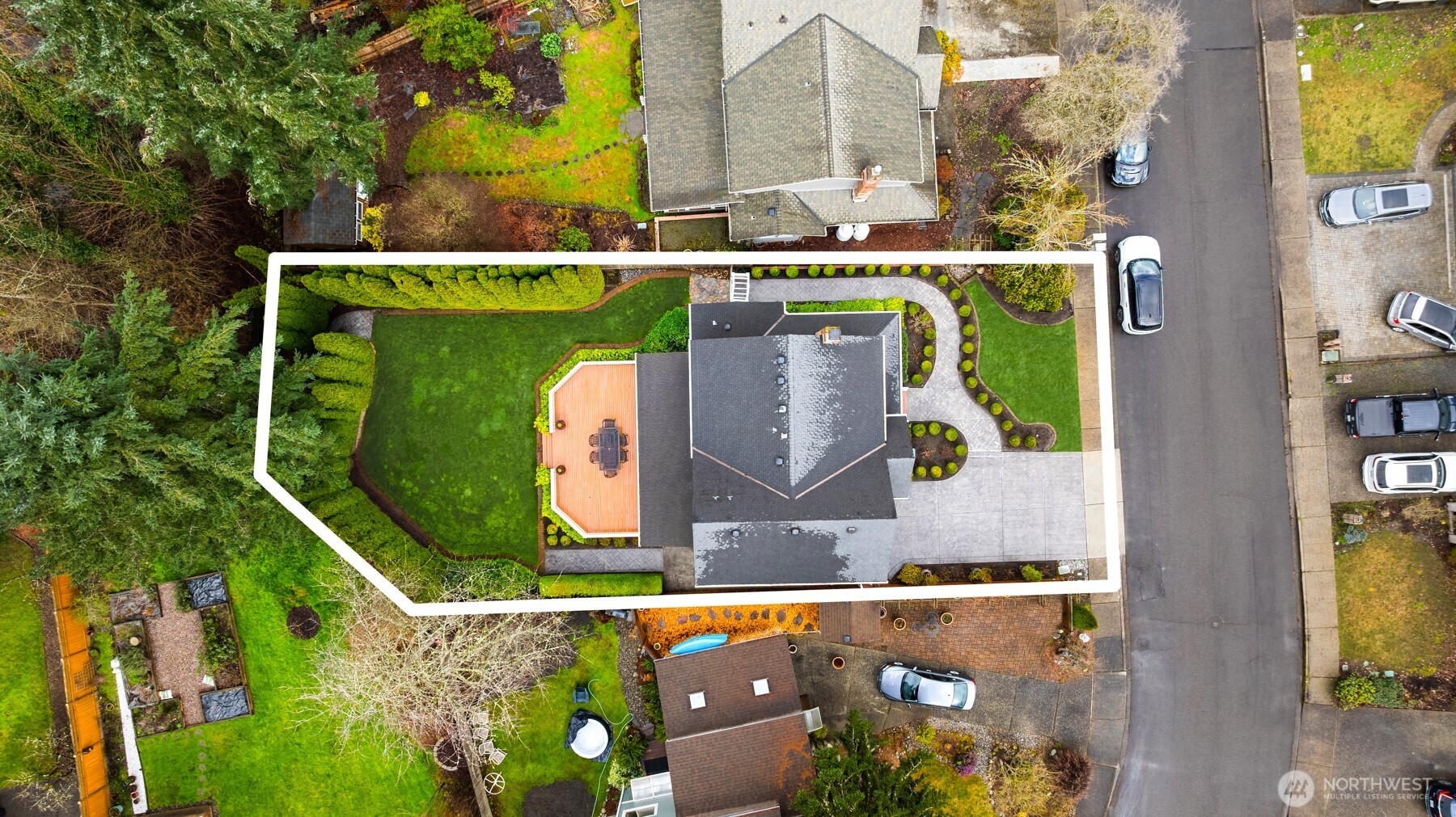 17409 113th Avenue Northeast Bothell, WA 98011 - Photo 8 of 39 an aerial view of a house with a swimming pool