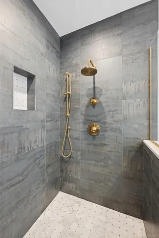 a bathroom with a shower