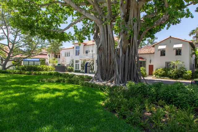 an aerial view of residential houses with city view