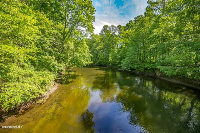a view of lake with green space