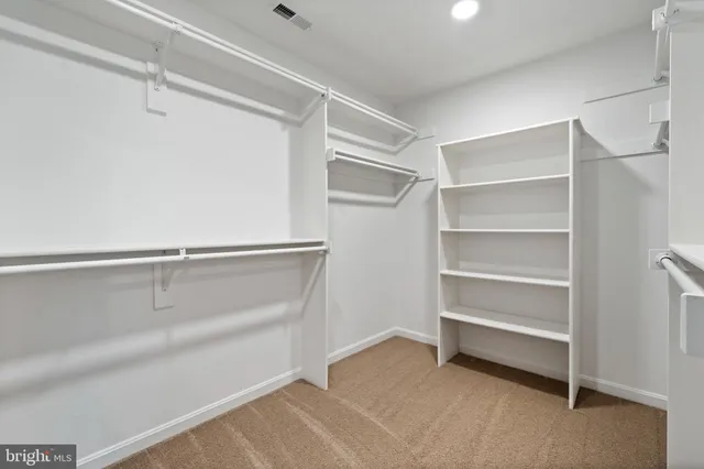 a view of an empty walk in closet