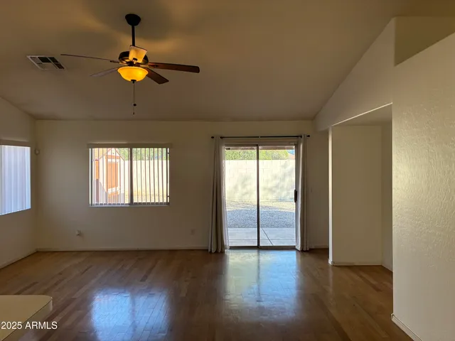a view of livingroom and hardwood