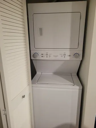 a close up view of washer and dryer