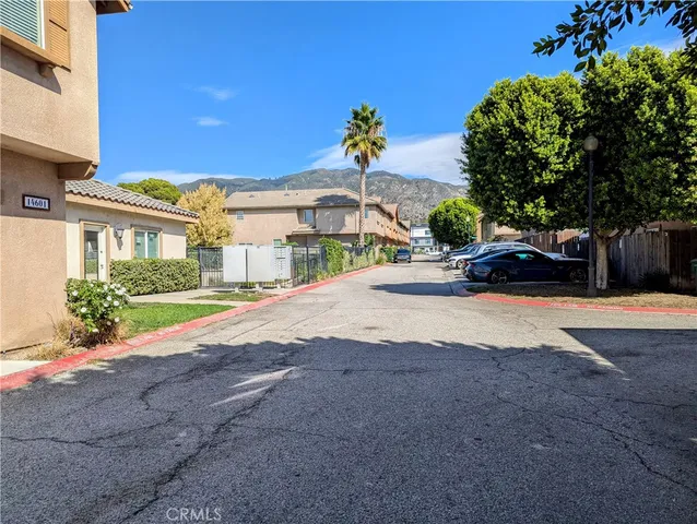 a view of street with houses