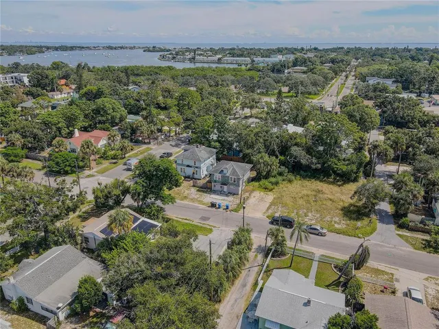 an aerial view of a city with lots of residential buildings