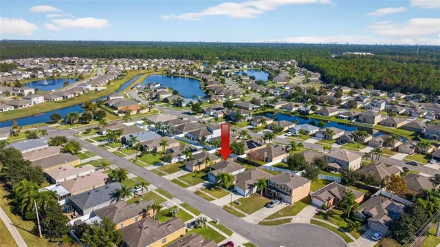 an aerial view of multiple house