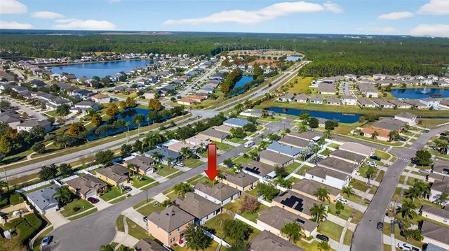 an aerial view of a city