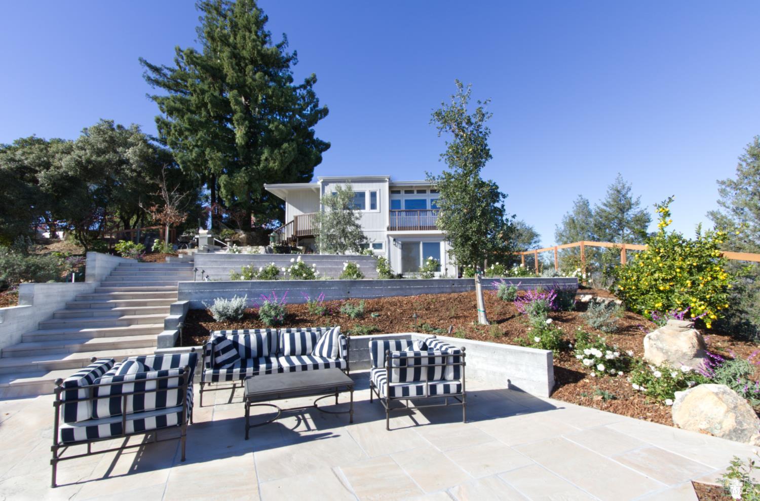 1755 Diamond Mountain Road Calistoga, CA 94515 - Photo 47 of 67 a view of a bench in a patio