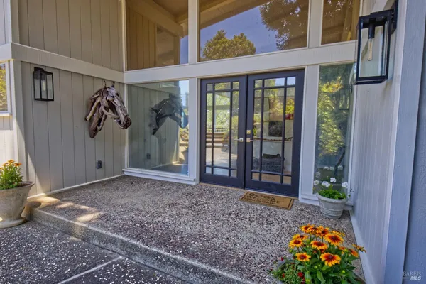 a view of a entryway door front of house