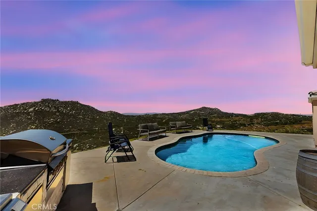 a view of a terrace with a lake