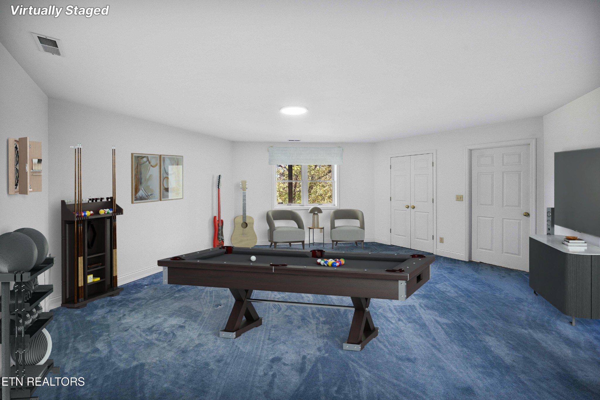 103 Farmington Place Clinton, TN 37716 - Photo 29 of 40 a living room with furniture and a flat screen tv