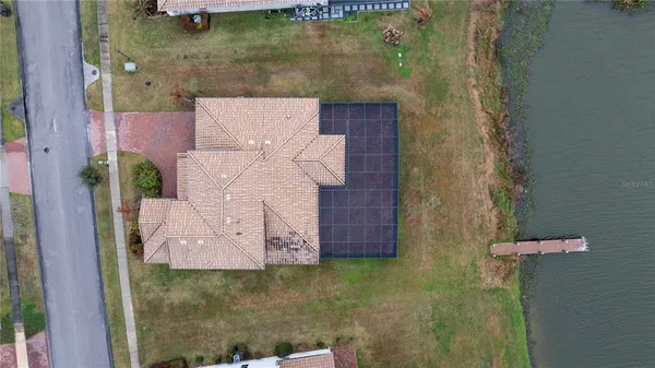 an aerial view of house with outdoor space