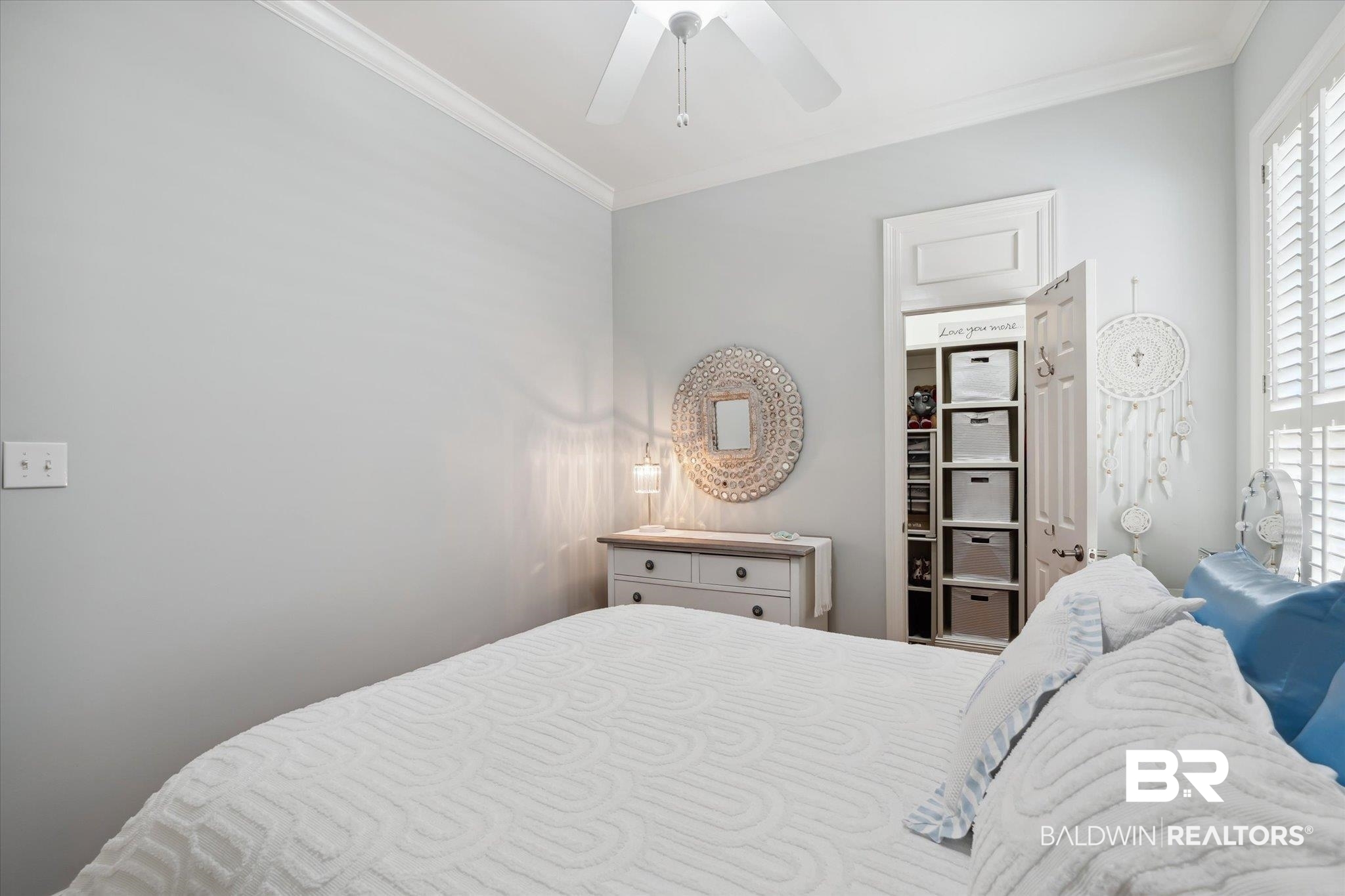 804 Country Club Road Mobile, AL 36609 - Photo 46 of 63 Bedroom with ceiling fan and ornamental molding