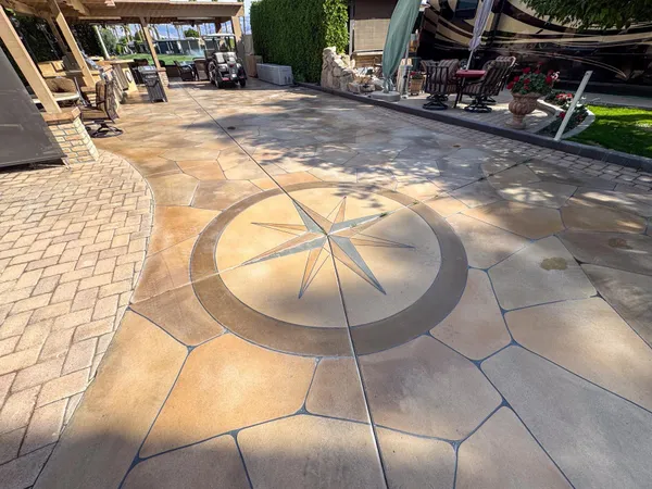 a view of a porch with furniture