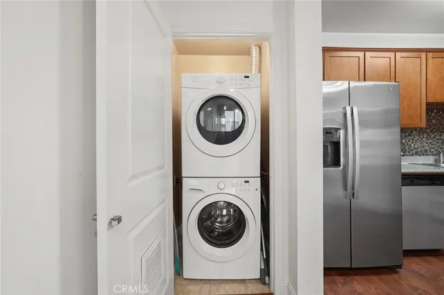 a view of washer and dryer in a utility room