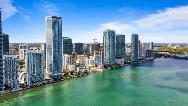 a view of a city with tall buildings