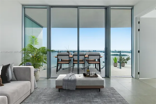 a living room with furniture