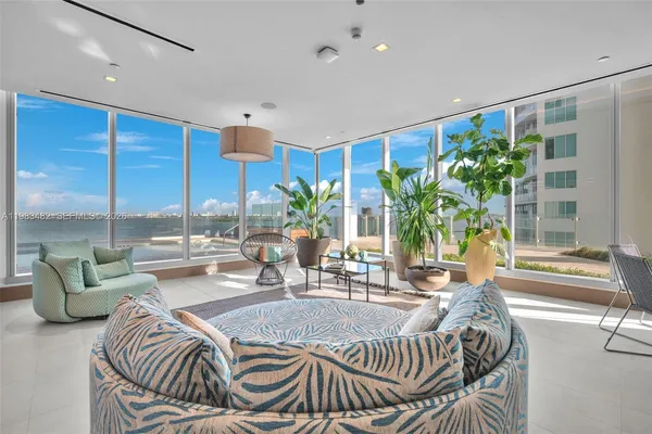a living room with furniture