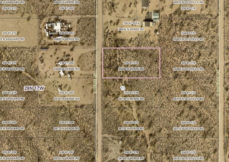 26806 Verde Meadview, AZ 86444 - Photo 5 of 7 Assessor's Parcel Map. Indicating boundaries and identifying the property parcels