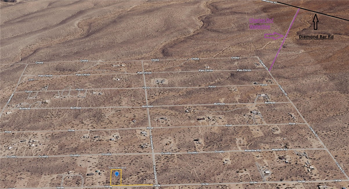 26806 Verde Meadview, AZ 86444 - Photo 6 of 7 Aerial Property Map. Illustrating the property's boundaries and surrounding geographical features